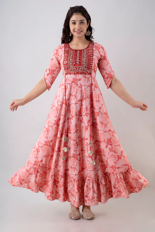 Wedding party wear Emroidered long gown